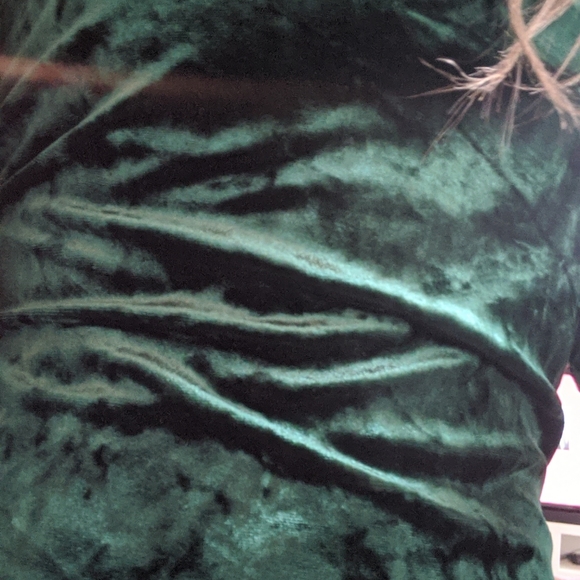 Velvet Green Mini Dress - Picture 6 of 8